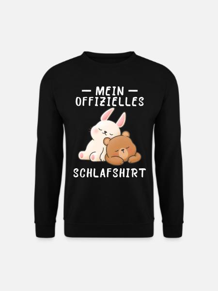 Hase Bär Schlafshirt Geschenk Geburtstag - Unisex Pullover - Schwarz