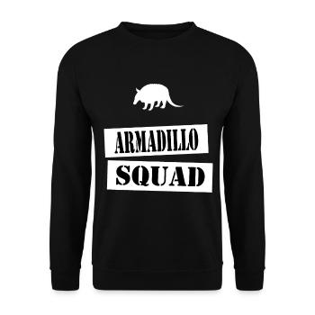 join the armadillo squad - Unisex Sweatshirt - black - Front - Alina (178cm) & Michal (187cm)