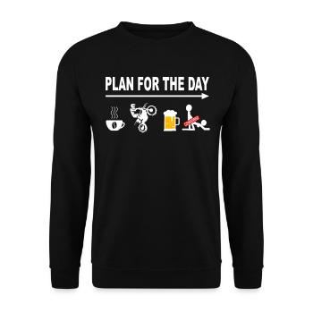 Motocross Plan For The Day - Motorcycle Daily Schedule - Unisex Sweatshirt - black - Front - Alina (178cm) & Michal (187cm)