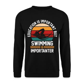 Schwimmteam Rettungsschwimmer Geschenk - Unisex Pullover - Schwarz - Vorne - Alina (178cm) & Michal (187cm)