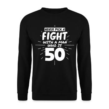 50.anniversaire hommes 50 ans homme - Sweat-shirt Unisexe - noir - Devant - Alina (178cm) & Michal (187cm)