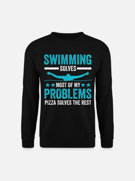 Natation Pizza nageur cadeau - Sweat-shirt Unisexe - noir
