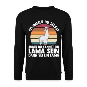 Lama - Unisex Pullover - Schwarz - Vorne - Alina (178cm) & Michal (187cm)