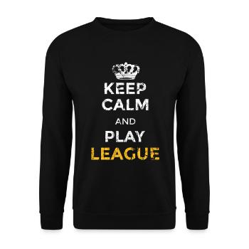 Keep calm and play league lol legends zocker PC - Unisex Pullover - Schwarz - Vorne - Alina (178cm) & Michal (187cm)