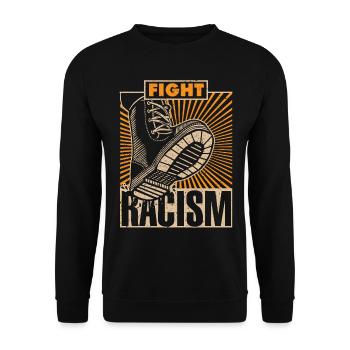 FIGHT RACISM - Contre les nazis & le racisme - Sweat-shirt Unisexe - noir - Devant - Alina (178cm) & Michal (187cm)