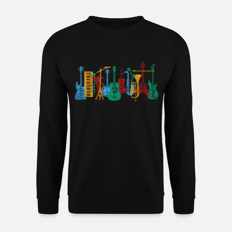 Vintage Instrumente Retro Musikinstrumente - Unisex Pullover - Schwarz