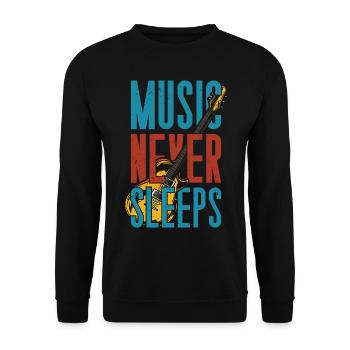 Vintage Rock Guitar Guitarist Electric Guitar Bassist - Unisex Sweatshirt - black - Front - Alina (178cm) & Michal (187cm)