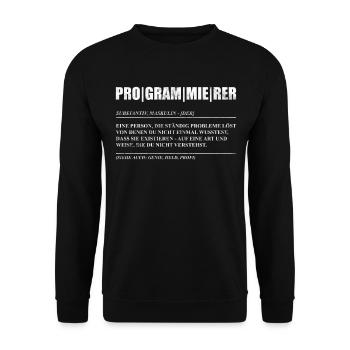 Programmierer Coder Code Nerd Geschenkidee - Unisex Pullover - Schwarz - Vorne - Alina (178cm) & Michal (187cm)
