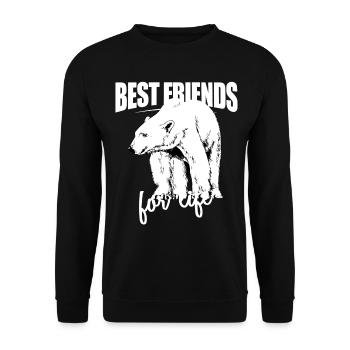 Best Friends For Life - Polar Bear For Everyone Wh - Unisex Pullover - Schwarz - Vorne - Alina (178cm) & Michal (187cm)