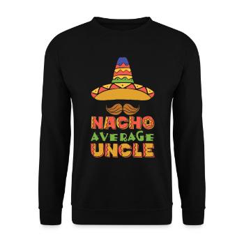 Nacho Oncle Moyen - Sweat-shirt Unisexe - noir - Devant - Alina (178cm) & Michal (187cm)