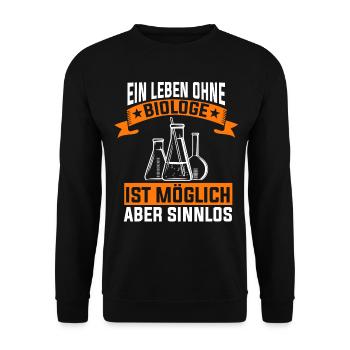 Biologe Biochemiker Biolehrer Geschenk - Unisex Pullover - Schwarz - Vorne - Alina (178cm) & Michal (187cm)