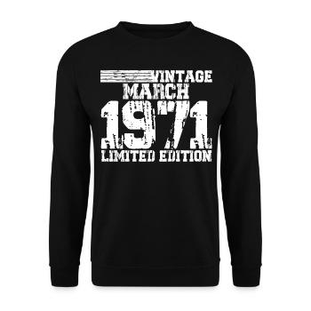 Mars 1971 50e anniversaire - Sweat-shirt Unisexe - noir - Devant - Alina (178cm) & Michal (187cm)