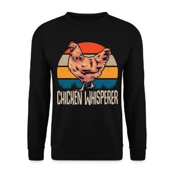Chicken Chicken Breeder Ssay Chicken Whisperer - Unisex Sweatshirt - black - Front - Alina (178cm) & Michal (187cm)