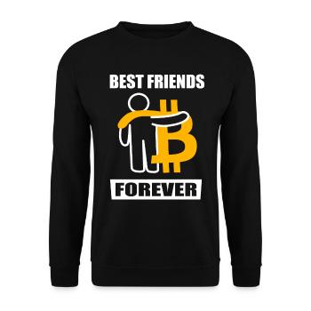 BFF Bitcoin Friends Bitcoin Best Friends Forever - Unisex Pullover - Schwarz - Vorne - Alina (178cm) & Michal (187cm)