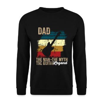 Dad The man The myth The guitar LEGEND - Unisex Sweatshirt - black - Front - Alina (178cm) & Michal (187cm)