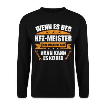 KFZ Meister Geschenkidee - Unisex Pullover - Schwarz - Vorne - Alina (178cm) & Michal (187cm)