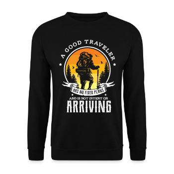 Backpacking Gifts for a Backpacker - Unisex Sweatshirt - black - Front - Alina (178cm) & Michal (187cm)