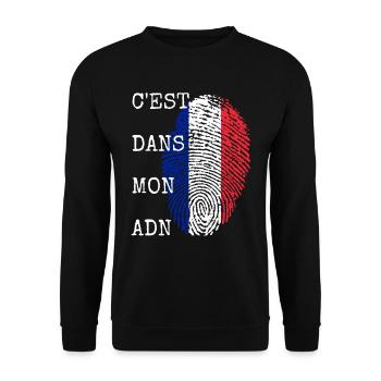 Es ist in meiner DNA Frankreich Geschenk - Unisex Pullover - Schwarz - Vorne - Alina (178cm) & Michal (187cm)