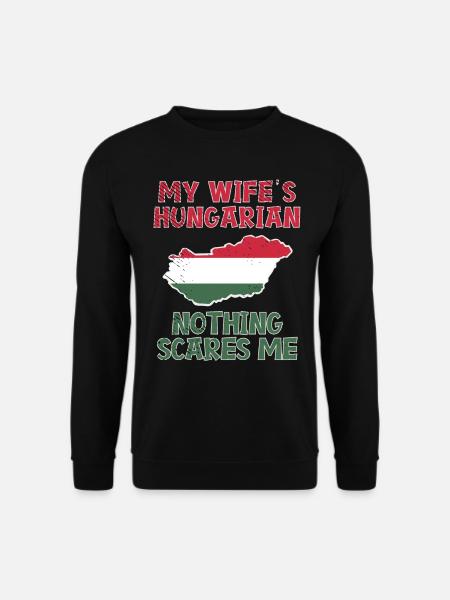 Verheiratet Hochzeit mit Ungarischer Frau Ungarin - Unisex Pullover - Schwarz