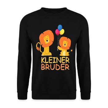 Kleiner Bruder - Löwenkopf Löwen Brüder - Unisex Pullover - Schwarz - Vorne - Alina (178cm) & Michal (187cm)