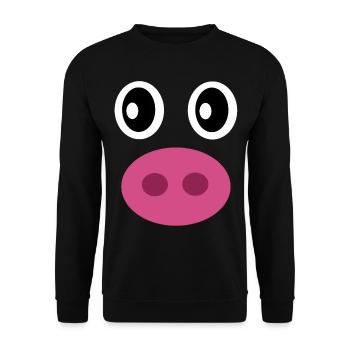 Porc rose - Sweat-shirt Unisexe - noir - Devant - Alina (178cm) & Michal (187cm)