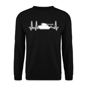 Militär Panzerfahrer Panzer Soldat Armee Geschenk - Unisex Pullover - Schwarz - Vorne - Alina (178cm) & Michal (187cm)