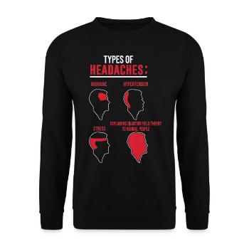 Physics Types of headaches Quantum Field Theory - Unisex Sweatshirt - black - Front - Alina (178cm) & Michal (187cm)