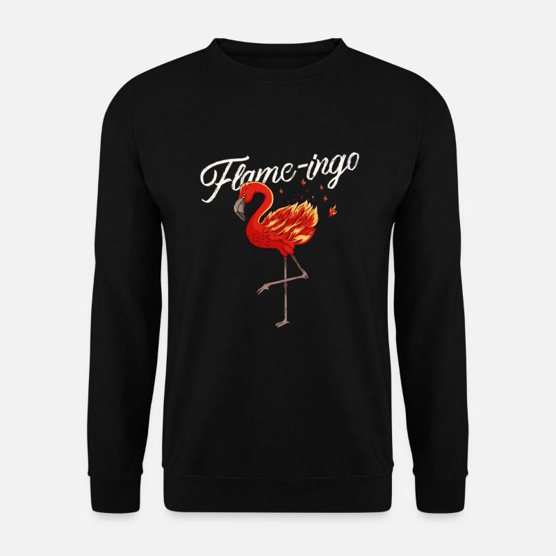 Ein Flamingo in Flammen ist ein Flame-Ingo - Unisex Pullover - Schwarz