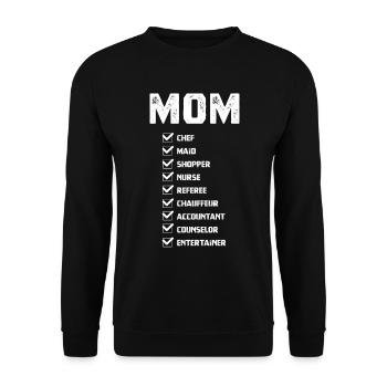 Mama lustige Jobs - Muttertagsgeschenk Cool - Unisex Pullover - Schwarz - Vorne - Alina (178cm) & Michal (187cm)