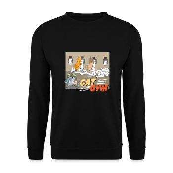 Les chats sportifs drôles font un entraînement difficile - Sweat-shirt Unisexe - noir - Devant - Alina (178cm) & Michal (187cm)