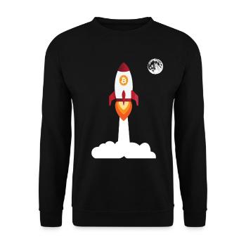 Bitcoin fusée Lune - crypto-monnaie Bitcoins - Sweat-shirt Unisexe - noir - Devant - Alina (178cm) & Michal (187cm)