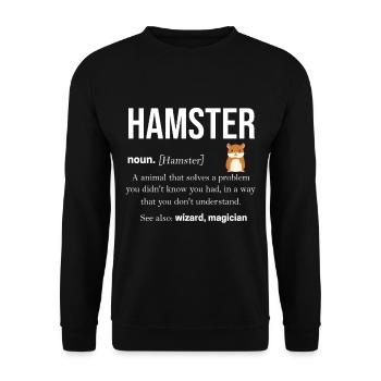 Hamster - Unisex Pullover - Schwarz - Vorne - Alina (178cm) & Michal (187cm)