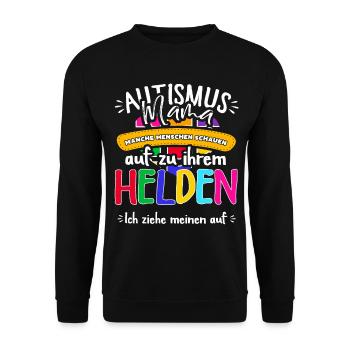 Autismus Mama - Unisex Pullover - Schwarz - Vorne - Alina (178cm) & Michal (187cm)