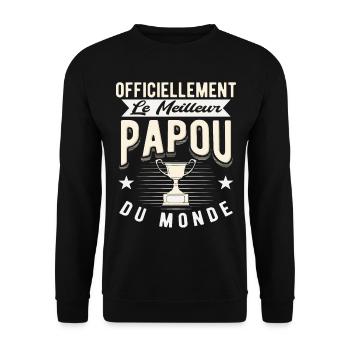 Meilleur Papour Du Monde Cadeaux - Sweat-shirt Unisexe - noir - Devant - Alina (178cm) & Michal (187cm)