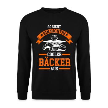 Bäcker Bäckermeister Geschenk - Unisex Pullover - Schwarz - Vorne - Alina (178cm) & Michal (187cm)