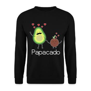 Papacado Vatertag Avocado Pärchen werdender Vater - Unisex Pullover - Schwarz - Vorne - Alina (178cm) & Michal (187cm)