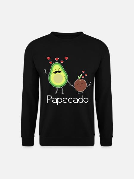 Papacado Vatertag Avocado Pärchen werdender Vater - Unisex Pullover - Schwarz