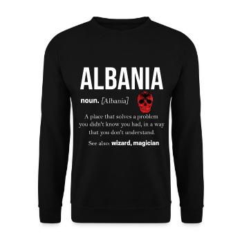 Albania - Unisex Sweatshirt - black - Front - Alina (178cm) & Michal (187cm)
