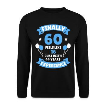 60. Geburtstag 60 Jahre 1961 Geschenk - Unisex Pullover - Schwarz - Vorne - Alina (178cm) & Michal (187cm)