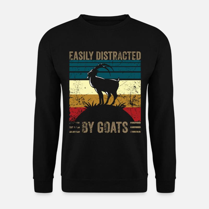 Easily distracted by goats - Unisex Sweatshirt - black