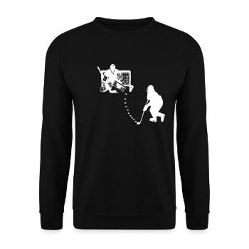 Hockey hockey joueur de hockey gardien de but - Sweat-shirt Unisexe - noir - Devant - Alina (178cm) & Michal (187cm)