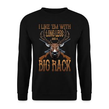 Jäger Rotwild Wild Hirschjagd Jagen Rehwild Hunter - Unisex Pullover - Schwarz - Vorne - Alina (178cm) & Michal (187cm)
