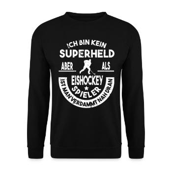 Eishockey Eishockey Sprüche Geschenk - Unisex Pullover - Schwarz - Vorne - Alina (178cm) & Michal (187cm)