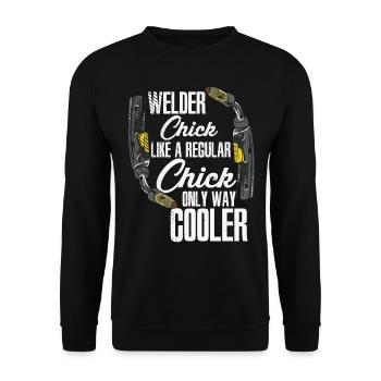 Schweißen Schweißer MIG Wig Schweißen Frauen - Unisex Pullover - Schwarz - Vorne - Alina (178cm) & Michal (187cm)