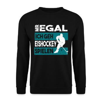 Eishockey Eishockey Sprüche Geschenk - Unisex Pullover - Schwarz - Vorne - Alina (178cm) & Michal (187cm)