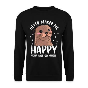 Loutres - Sweat-shirt Unisexe - noir - Devant - Alina (178cm) & Michal (187cm)