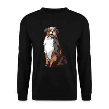 Amoureux des chiens de Bernhard Australian Shepherd - Sweat-shirt Unisexe - noir - Devant - Alina (178cm) & Michal (187cm)
