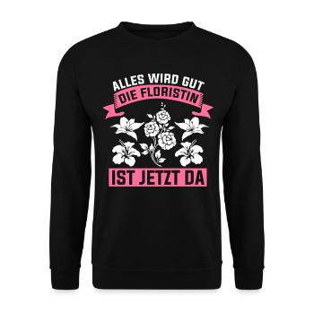 Floristin Gartenarbeit Blumen Geschenk - Unisex Pullover - Schwarz - Vorne - Alina (178cm) & Michal (187cm)