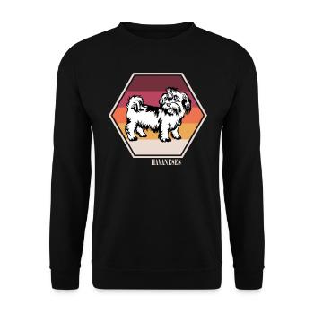 Havanese T Shirt - Sweat-shirt Unisexe - noir - Devant - Alina (178cm) & Michal (187cm)