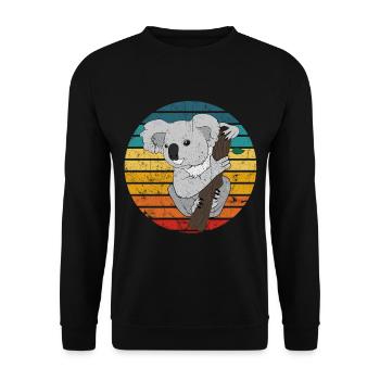 Koala ours Tshirt dormir Fatigué marsupial Zoo Doux - Sweat-shirt Unisexe - noir - Devant - Alina (178cm) & Michal (187cm)